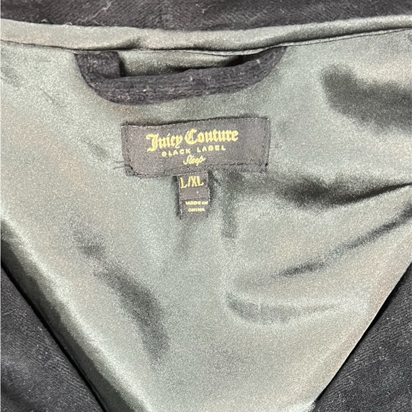 Juicy Couture Black Label Velvet Black And Gold Robe - Picture 3 of 4